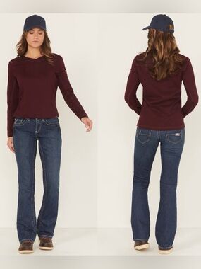 NWOT🔥ARIAT Women's Mid Rise Flame Resistant Boot Cut Jeans Size 31R
